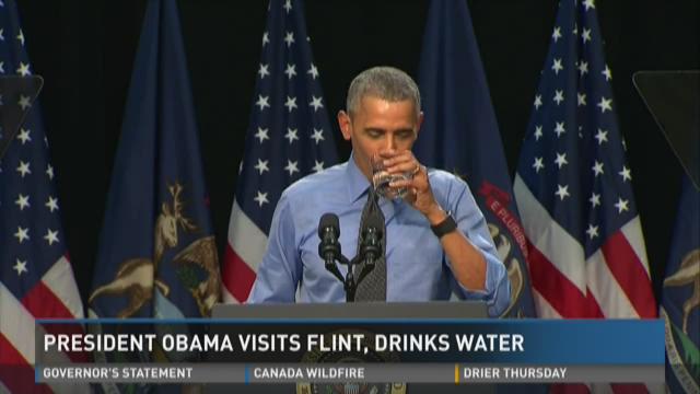 Obama drinks Flint water, vouches for safety